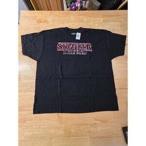 Stranger Things Logo Graphic T Shirt Black Netflix Official 4XL Oversized NWT